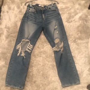 KanCan High Rise Straight Leg Denim